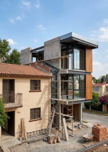 Ampliación de vivienda con nueva construcción integrada