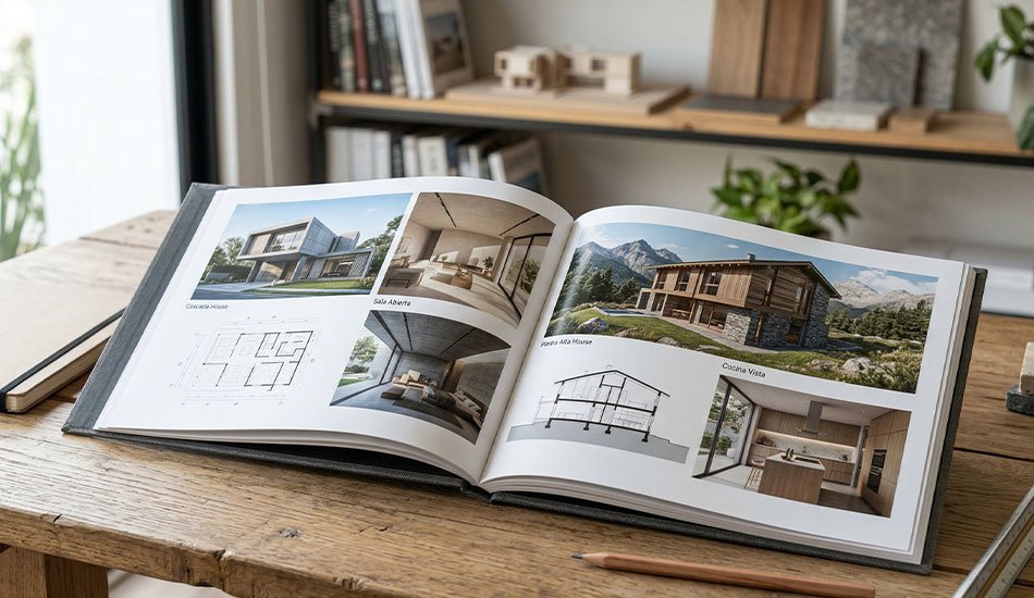 Portafolio de proyectos arquitectónicos con diferentes estilos de vivienda