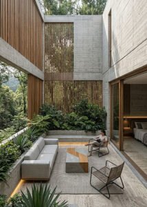 Terraza privada en vivienda contemporánea