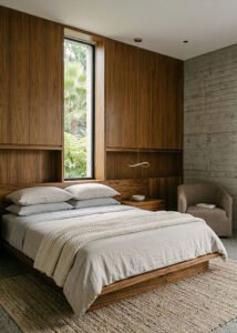 Recámara moderna con diseño minimalista y luz natural